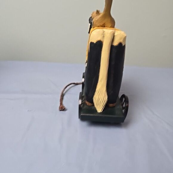 Williraye Studio - Folk Art - Cow With Cat Pull Toy Figurine WW1403 On Wheels - Picture 5 of 12